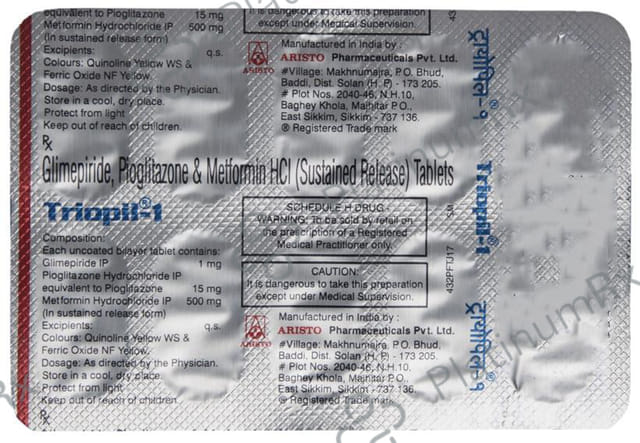 Triopil 1/500/15mg Tablet SR 10s