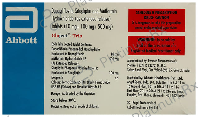 Gluject Trio 10/500/100mg Tablet ER 10s