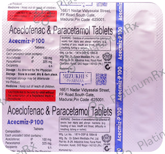 Acecmiz P 100/325mg Tablet 15s