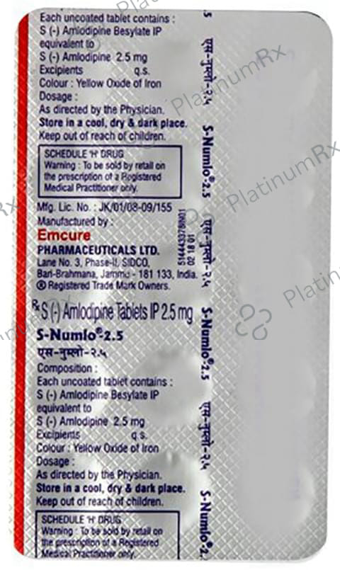 S Numlo 2.5mg Tablet 15s