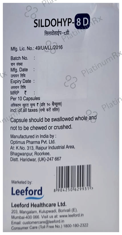Sildohyp D 8/0.5mg Capsule 10s
