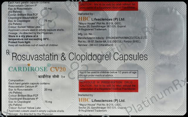 Cardirose CV 20/75mg Capsule 10s