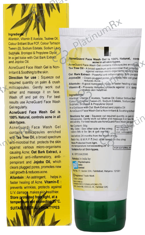Acneguard Face Wash Gel (50gm Each) Tube 2s