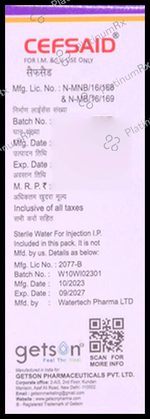 Cefsaid 1000mg Injection 1s