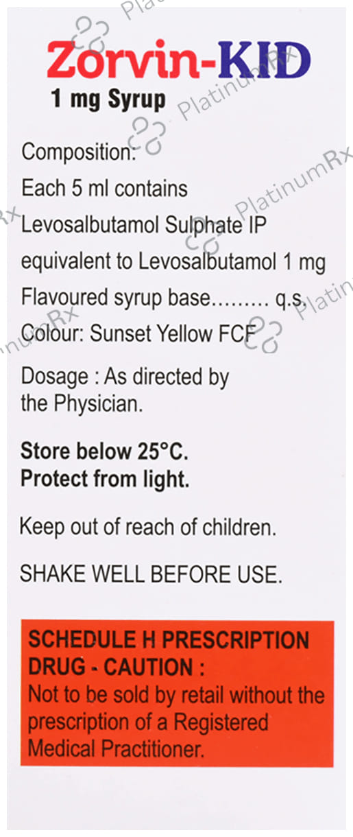 Zorvin Kid 1mg Orange Syrup 100ml
