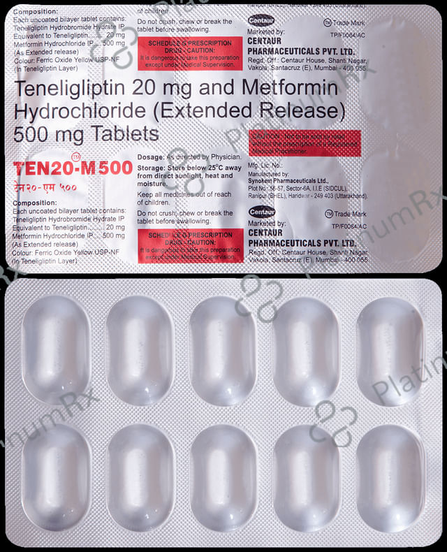 Ten M 20/500mg Tablet 10s