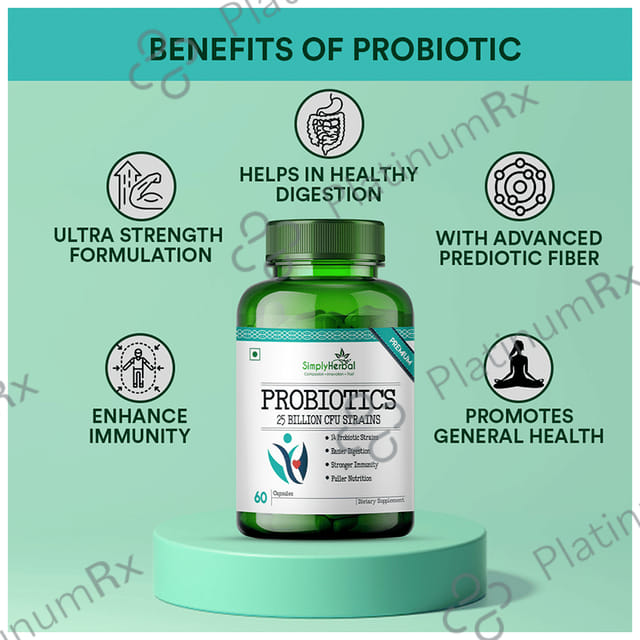Simply Herbal Pro Biotics 25B CFU Vegetarian Capsules 60s