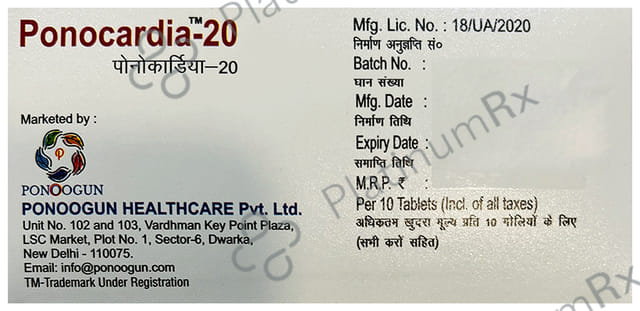 Ponocardia 20mg Tablet 10s