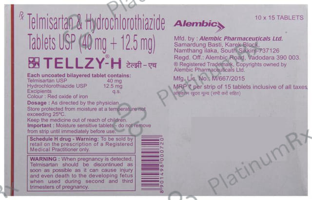 Tellzy H 12.5/40mg Tablet 15s