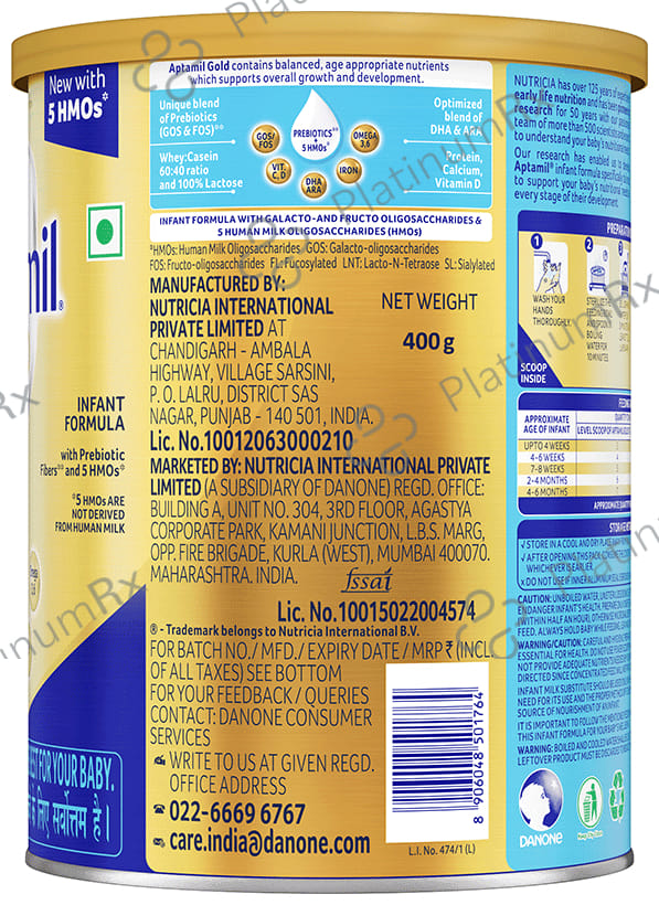 Aptamil Gold Stage 1 (6 Months) Powder 400gm