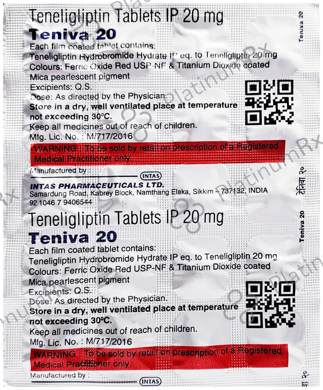 Teniva 20mg Tablet 20s