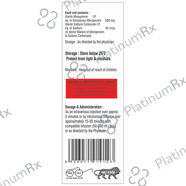 Meropro 500mg Injection