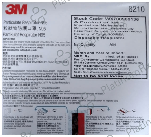 3M N95 8210 Particulate Respirator Mask