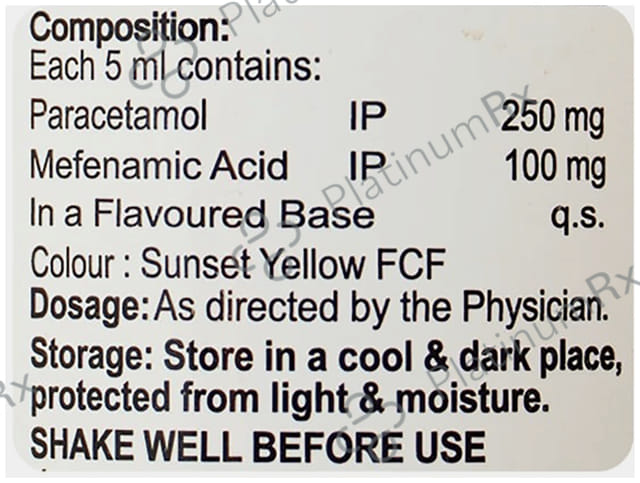 Fepanil Mef DS 100/250mg Orange Oral Suspension 60ml