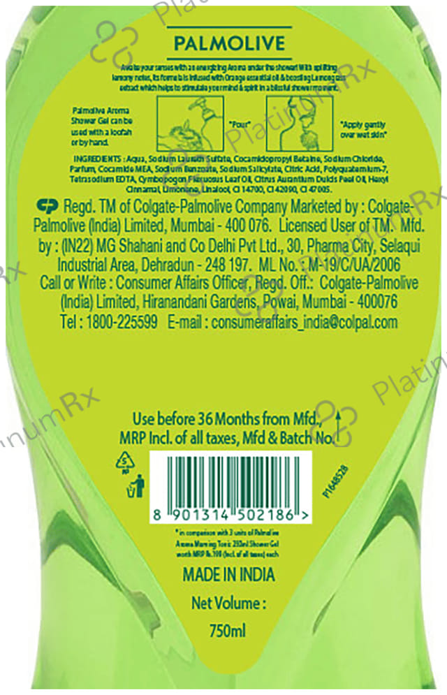 Palmolive Aroma Morning Tonic Bodywash Shower Gel 750 Body Wash