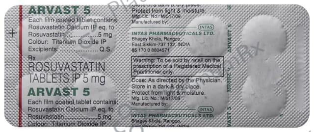 Arvast 5mg Tablet 10s