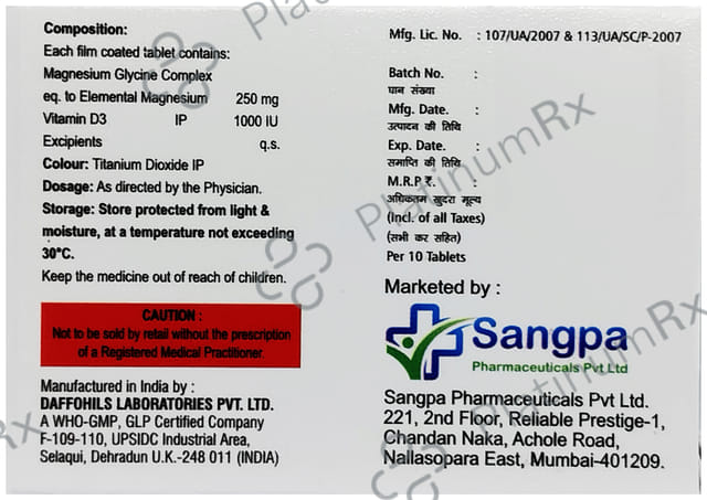 MG More D3 250mg/1000IU Tablet 10s