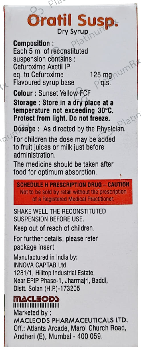 Oratil 125mg Oral Suspension 30ml