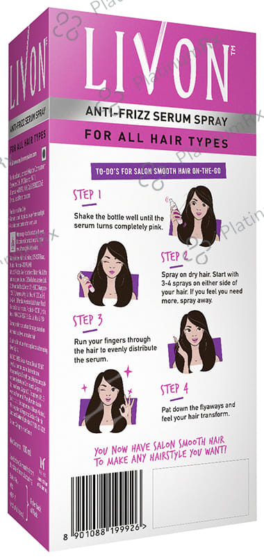 Livon Anti-Frizz Serum Spray for All Hair Types 100 Serum