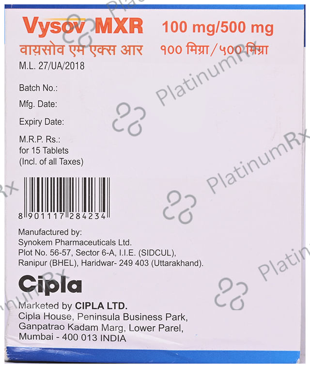 Vysov MXR 500mg/100mg Tablet 15s