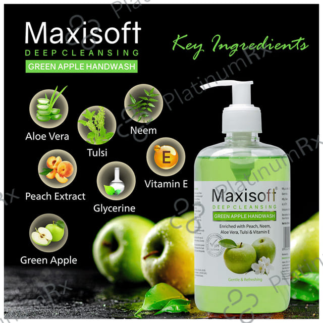 Maxisoft Deep Cleansing Green Apple Hand Wash (500ml Each) 1 Bottle