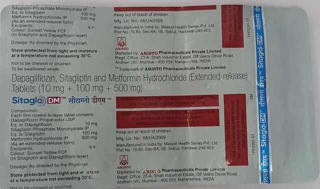 Sitaglo DM 10/500/50mg Tablet 10s