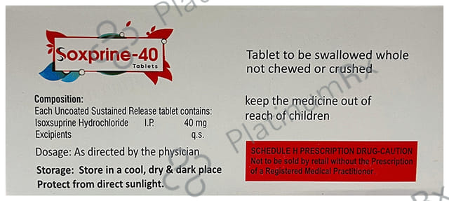 Soxprine 40mg Tablet SR 10s