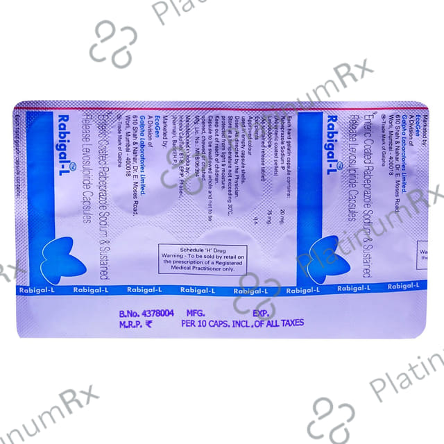 Rabigal L 75/20mg Capsule 10s