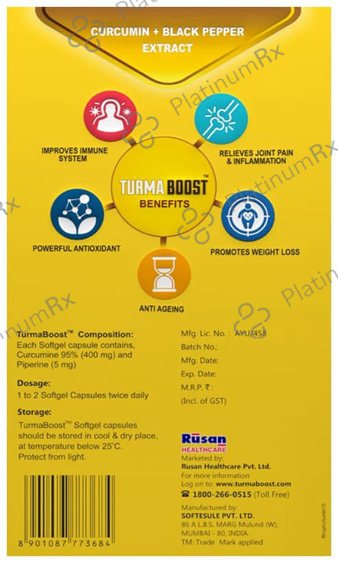 TurmaBoost Curcumin + Black Pepper Extract Capsule