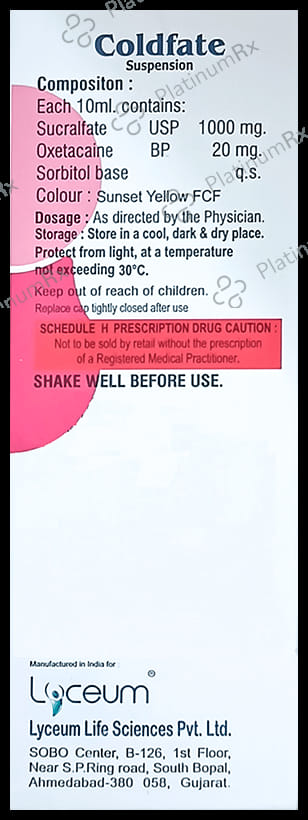 Coldfate Oral Suspension Sugar Free