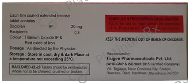 Baclomed XL 20mg Tablet ER 10s