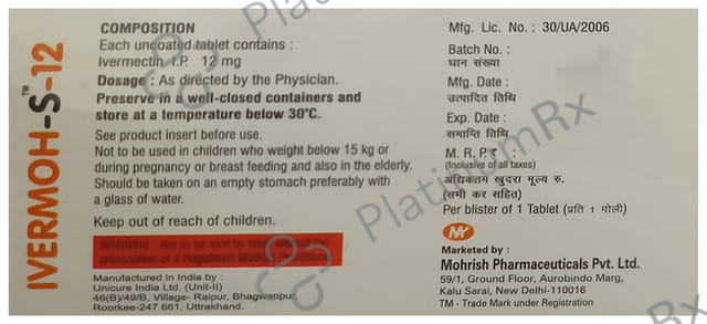 Ivermoh-S 12 Tablet