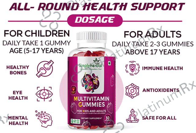 Simply Herbal Multivitamin Gummies Strawberry