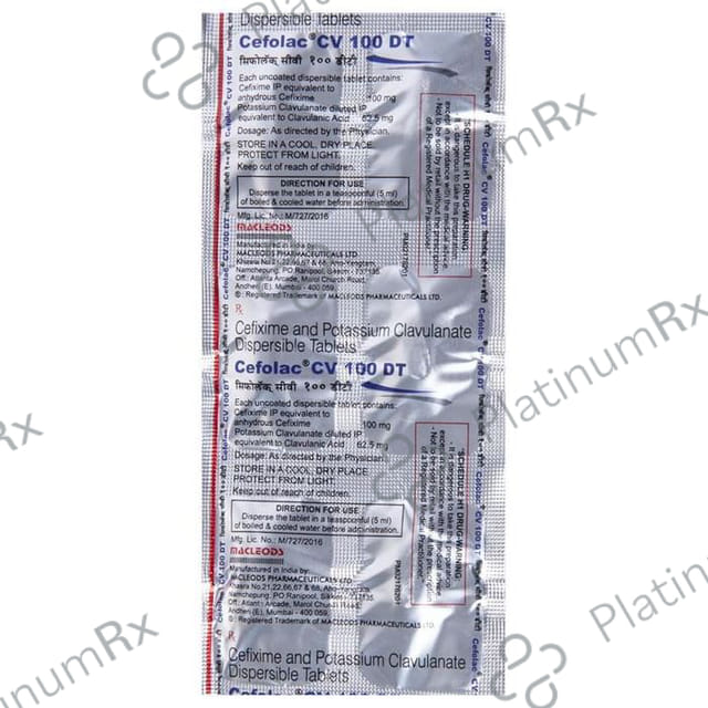 Cefolac CV 100 DT Tablet 10 Tablet DT