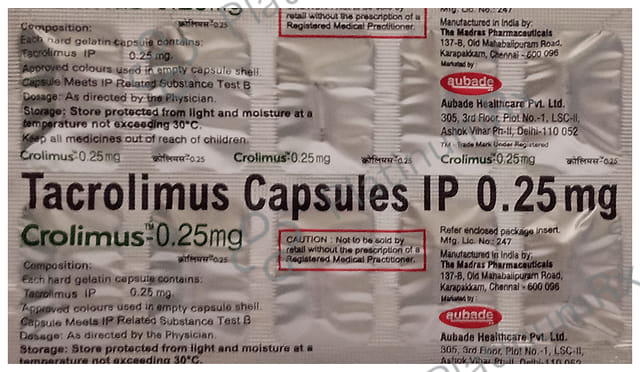 Crolimus 0.25mg Capsule