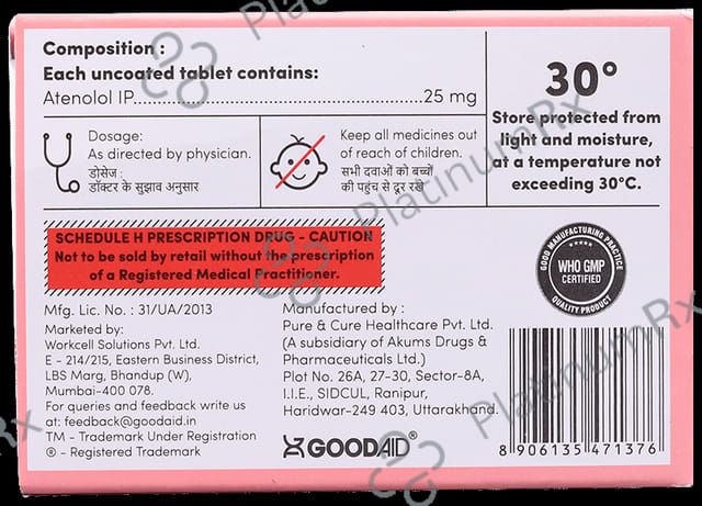 Ateaid 25mg Tablet 14s
