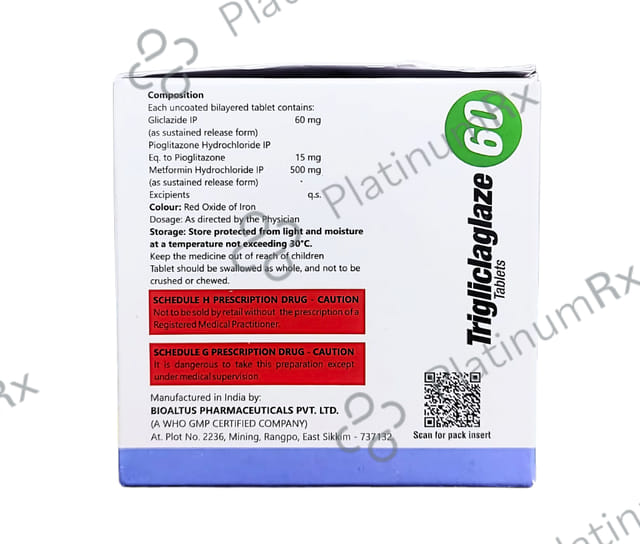 Trigliclaglaze 60/15/500mg Tablet SR 15s
