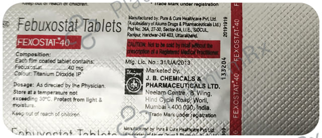 Fexostat 40mg Tablet 10s