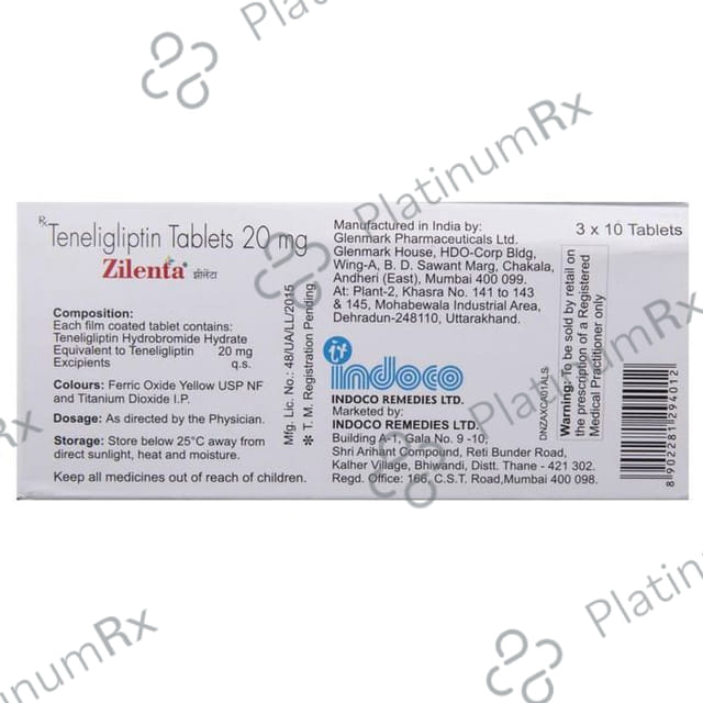 Zilenta 20mg Tablet 10s