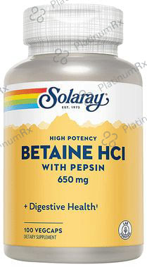 Solaray Betaine HCL with Pepsin 650mg Vegcap