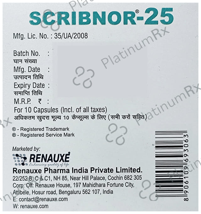 Scribnor 25mg Tablet
