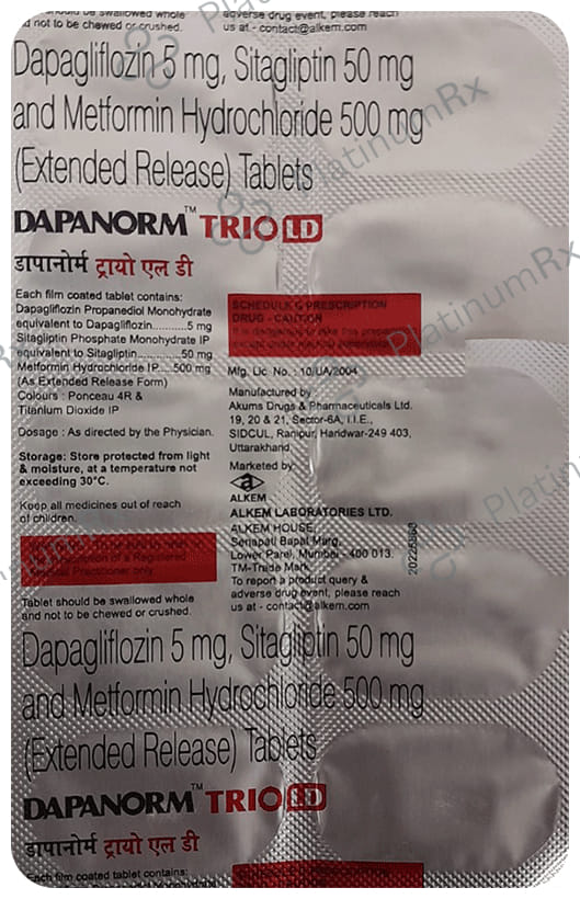 Dapanorm Trio LD 5/500/50mg Tablet 10s