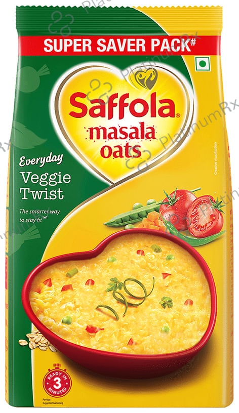 Saffola Masala Oats with High Fibre & Protein - Flavour Veggie Twist