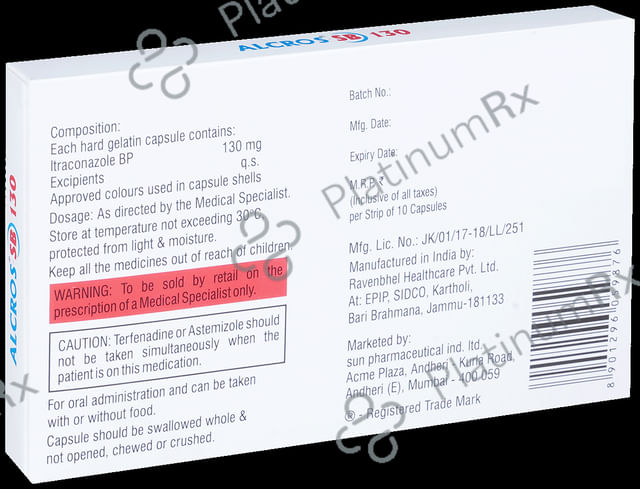 Alcros SB 130mg Capsule 10s