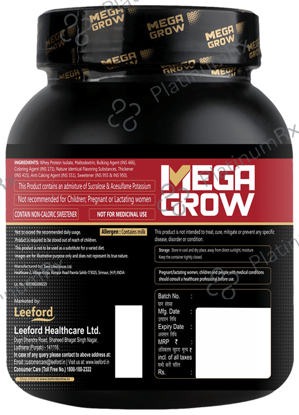 Megagrow Whey Protein Isolate Powder with Shaker Cookie and Cream