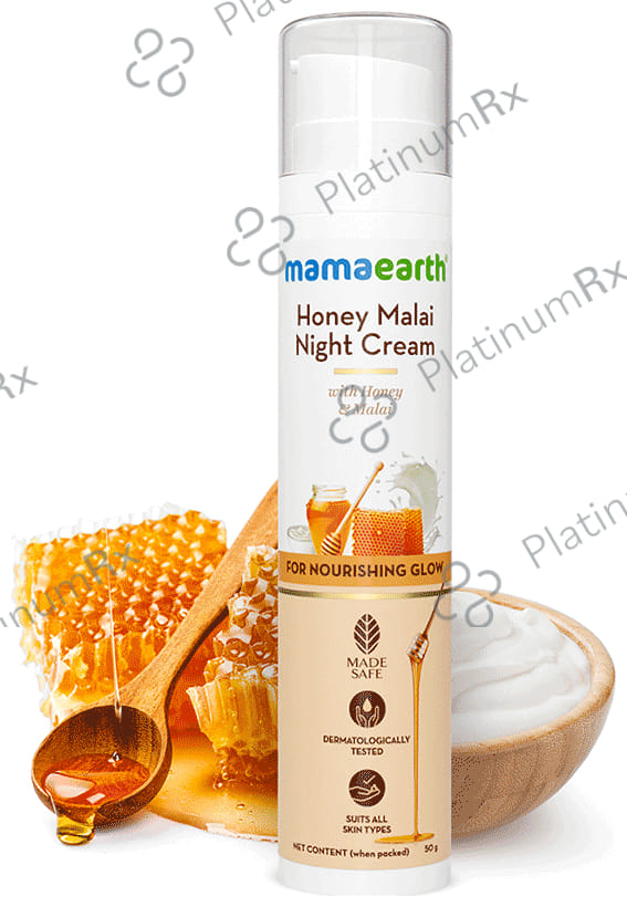 Mamaearth Honey Malai Night Cream - Paraben & Silicone-Free - For All Skin Types