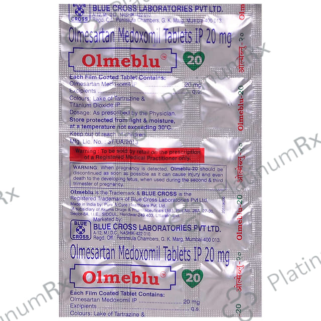 Olmeblu 20mg Tablet 15s