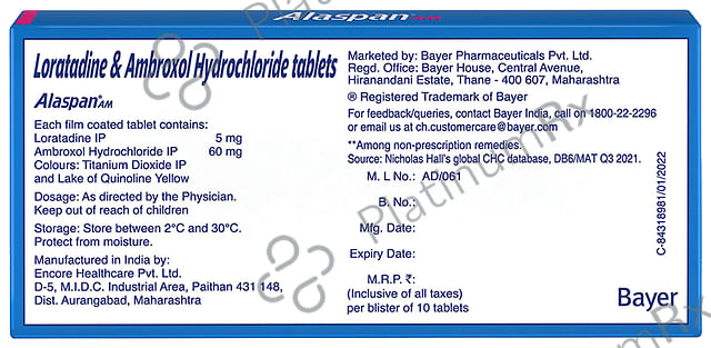 Alaspan AM 60/5mg Tablet 10s