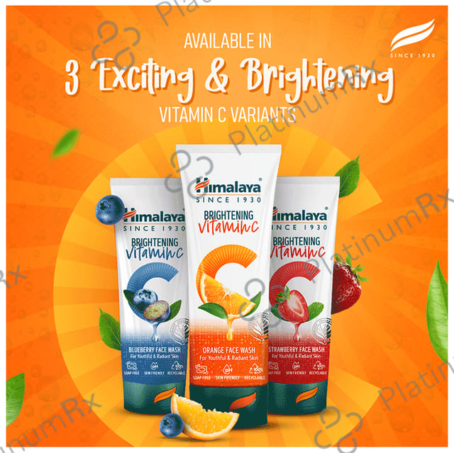 Himalaya Brightening Vitamin C Face Face Wash Orange 100 ml