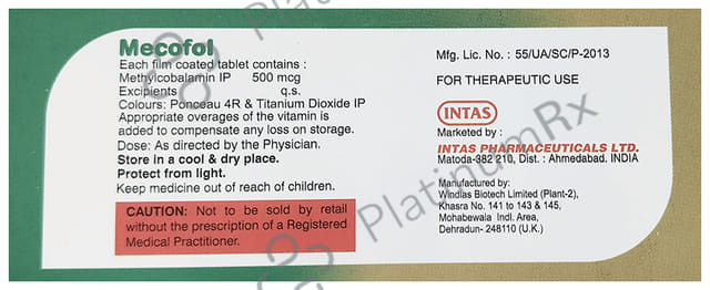 Mecofol 500mcg Tablet 10s